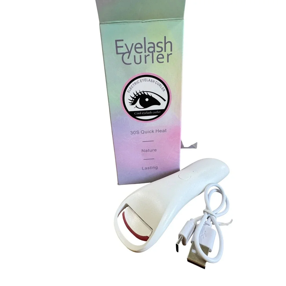 Electric Eyelash Curler USB Rechargeable 30S Quick Heat White Handheld Tool
